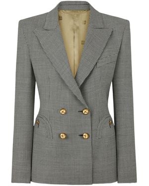 Blazé Milano Patterned Double-Breasted Blazer - Grey