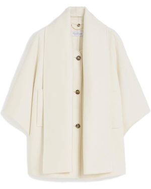 Max Mara Button-Up Cape - White