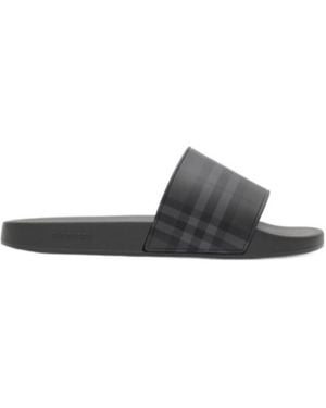 Burberry Checked Slip-On Slides - Multicolour
