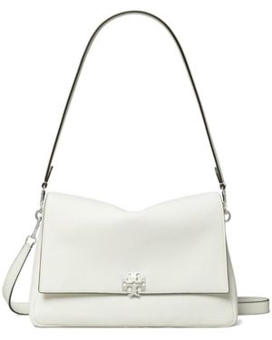 Tory Burch Kira Logo Plaque Shoulder Bag - White