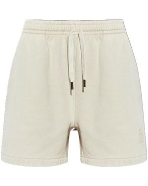 Isabel Marant Drawstring-Fastening Logo-Detail Shorts - Natural