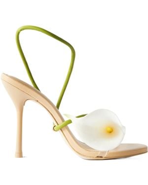 Cult Gaia Cassidy Pvc-Trimmed Leather Sandals - Metallic