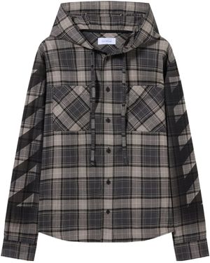 Off-White c/o Virgil Abloh Spray Diagonal Hooded Shirt - Black