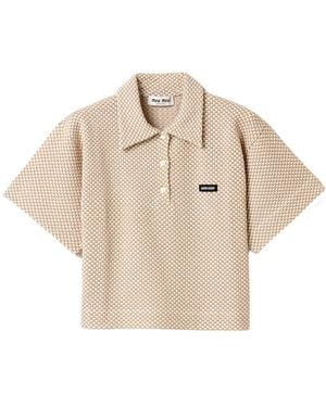 Miu Miu Cotton Polo Shirt - Natural