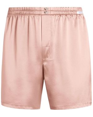 Dolce & Gabbana Elastic Waist Satin Boxer Shorts - Pink