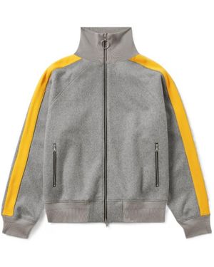 1989 STUDIO Contrast Trim Zip-Up Coat - Gray