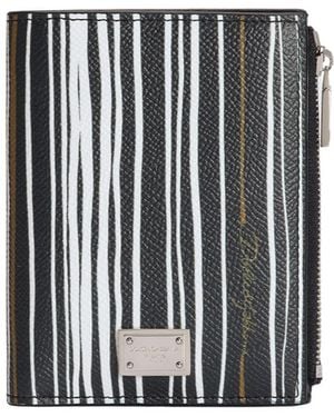 Dolce & Gabbana Stripe-Print Wallet - Black