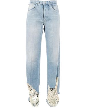 Dondup Straight Leg Distressed Jeans - Blue