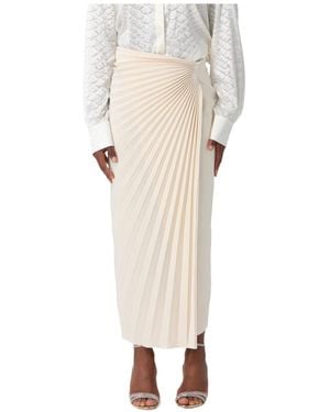 Roberto Cavalli Pleated Midi Skirt - White