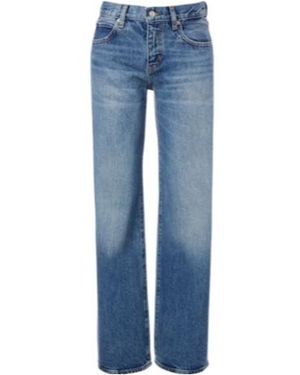 FRAME Faded-Detail Denim Pants - Blue