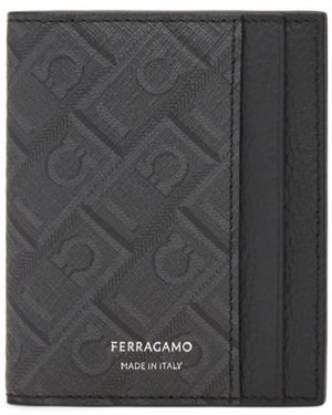 Ferragamo Ferragamo Eyewear Monogram Card Holder Wallet - Grey