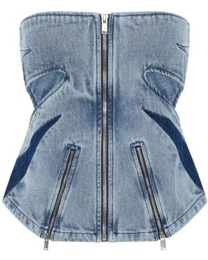 Dion Lee Darted Denim Corset - Blue