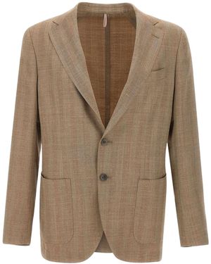 Biagio Santaniello Single-Breasted Suit Jacket - Brown