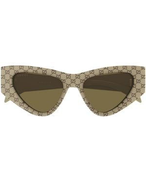 Gucci Eyewear Cat-Eye Frame Sunglasses - Green