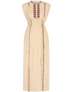 Isabel Marant Embroidered Cotton Dress - Natural