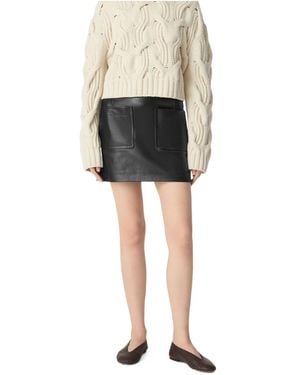 Bottega Veneta Leather Skirt - Black