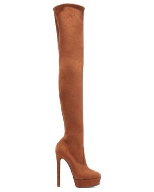 Casadei Flora Platform Over-The-Knee Boots - White