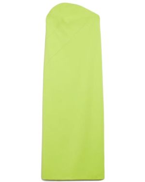Sportmax Asymmetric-Neck Stretch-Cotton Maxi Dress - Green