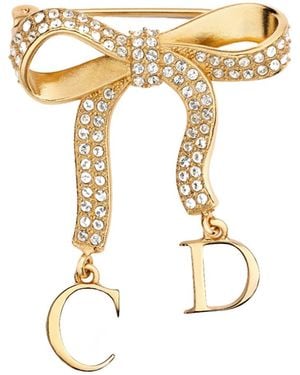 Dior Cd Ribbon Brooch - Metallic