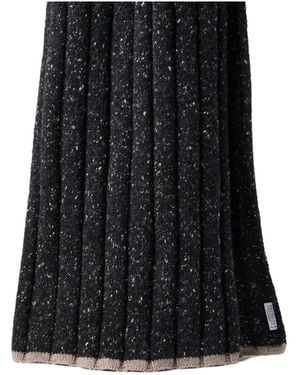 Brunello Cucinelli Ribbed Cashmere Scarf - Black