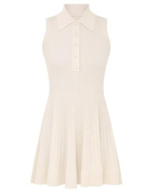 Zimmermann Ribbed Polo Dress - White