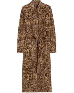 Weekend by Maxmara Wkddolmen Leopard-Print Tie-Waist Midi Dress - Brown