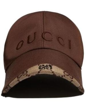 Gucci Cotton Baseball Hat With Embroidery - Brown