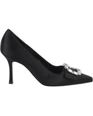Manolo Blahnik Crystal Buckle Heeled Pumps - Black