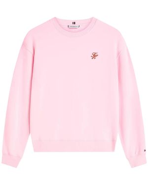 Tommy Hilfiger Embroidered-Logo Sweatshirt - Pink