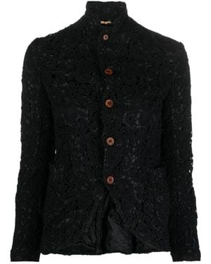 Comme des Garçons Long-Sleeved Button Casual Jacket - Black