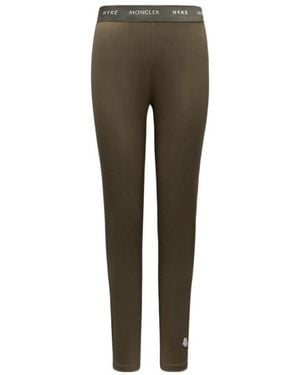 Moncler Logo High-Rise Tights - Green