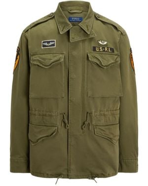 Polo Ralph Lauren Logo-Appliqué Military Jacket - Green