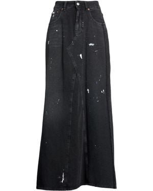 MM6 by Maison Margiela Denim Flared Skirt - Black