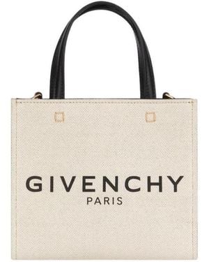 Givenchy Logo Printed Mini Tote Bag - Natural
