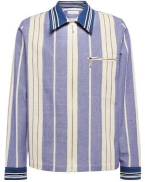 Wales Bonner Atlantic Striped Cotton Twill Jacket - Blue
