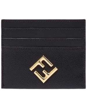 Fendi Ff Diamonds Open Top Card Case - Black