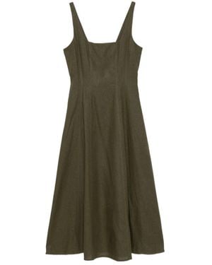 Twinset Square-Neck Midi Dress - Green