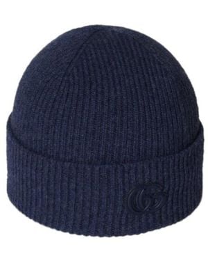 Gucci Cashmere Hat With Patch - Blue