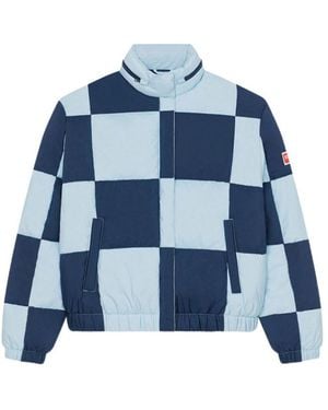 KENZO Check Quilted Down Jacket - Blue