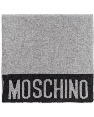 Moschino Logo-Detail Scarf - Grey
