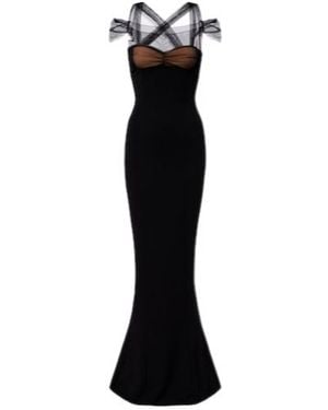 Nensi Dojaka Draped Maxi Dress - Black