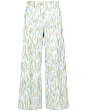 Erika Cavallini Semi Couture Wide-Leg Cropped Trousers - Blue