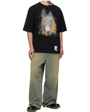 Maison Mihara Yasuhiro Drawstring Wide Jeans - Multicolour