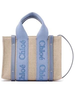 Chloé Mini Woody Tote Bag - Blue