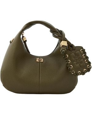 Ganni Compact Shoulder Bag - Green