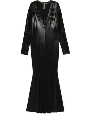 Norma Kamali V-Neck Fishtail Dress - Black
