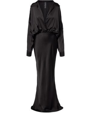 Norma Kamali Long-Sleeved Gown - Black