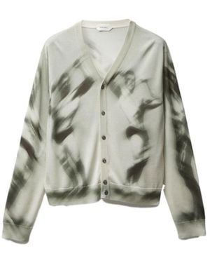 Versace Printed Knitted Cardigan - Grey