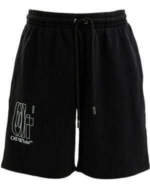 Off-White c/o Virgil Abloh Logo-Print Drawstring Shorts - Black