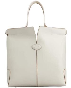 Tod's Di Bag Folio Small Top Handle Bag - White